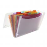 Oxford Expanding File Coloured 13 Pockets Polypropylene Velcro Fastening A4 Clr Ref 100208980 039244