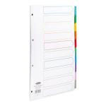 Concord Dividers 10-Part Mylar-reinforced Multicolour-Tabs Punched 4 Holes 150gsm A4 White Ref 00801/CS8 081627