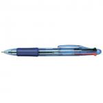 5 Star Office 4-Colour Ball Pen 1.0mm Tip 0.5mm Line Black Blue Red Green [Pack 12] 102793