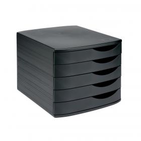 5 Star Elite Desktop Drawer Set 5 Drawers A4 & Documents up to 260x350mm Black/Black 108391