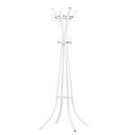 5 Star Facilities Quarto Four Legged Coat Stand 8 Pegs 4 Hooks Base Diameter 590mm Height of 1780mm White 112968