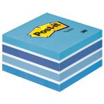 Post-it Note Cube 450 Sheets 76x76mm Pastel Blue/Neon Blue Shades Ref 2028-B