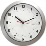5 Star Facilities Wall Clock with Coloured Case Diameter 300mm Silver 146891