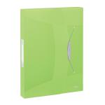 Rexel Choices Box File PP Elastic Strap 40mm Spine A4 Trans Green Ref 2115671 147862