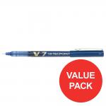 Pilot V7 Hi-Tecpoint Rollerball Pen Liquid Ink 0.7 Tip Blue Ref 3131910516545 [Pack 20] [20 For 16]
