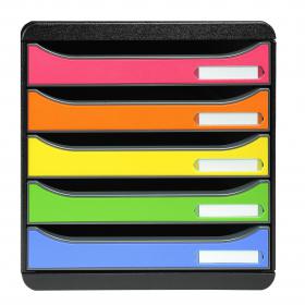 Exacompta Big Box Plus 5-Drawer Storage Set Stackable A4plus Harlequin Ref 309798D 152914