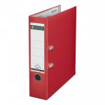 Leitz FSC Lever Arch File Plastic 80mm Spine Foolscap Red Ref 11101025 [Pack 10] 155608