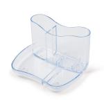 Glass Clear Desk Organiser 4 Compartments 93mm High Glass Clear 156479