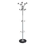 5 Star Facilities Coat Stand with Revolving Head 5 Pegs 5 Hooks Base 380mm Height 1890mm Black/Chrome 162442