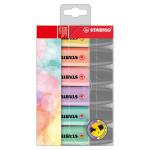 Stabilo Boss Pastel Highlighters Chisel Tip 2-5mm Pastel Assorted Ref 70/6-2 [Pack 6]