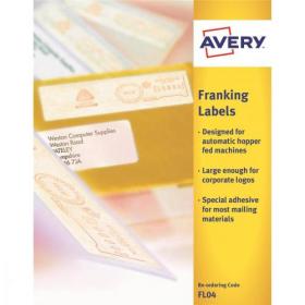Avery Auto Franking Labels 1 per Sheet 140x38mm White Ref FL04 [1000 Labels] 204036