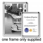 5 Star Facilities Clip Display Frame Aluminium with Fixings Front-loading A4 210x13x297mm Silver 214502
