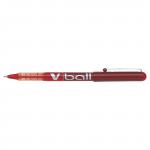 Pilot V-Ball VB5 Rollerball Pen Fine 0.5mm Tip 0.3mm Line Red Ref BLVB502 [Pack 12]