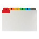 5 Star Office Guide Card Set A-Z Reinforced 5x3in 127x76mm White with Tabs Multicoloured 253954