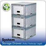 Bankers Box by Fellowes System Storage Drawer Stackable Grey/White FSC Ref 01820 [Pack 5] 268079