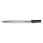 5 Star Office Ball Pen Clear Barrel Medium 1.0mm Tip 0.7mm Line Black [Pack 50] 295187