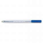 5 Star Office Ball Pen Clear Barrel Medium 1.0mm Tip 0.7mm Line Blue [Pack 50] 295195