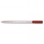 5 Star Office Ball Pen Clear Barrel Medium 1.0mm Tip 0.7mm Line Red [Pack 50] 295209