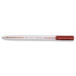 5 Star Office Ball Pen Clear Barrel Medium 1.0mm Tip 0.7mm Line Red [Pack 50] 295209