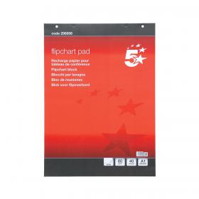 5 Star Office Flipchart Pad Perforated 40 Sheets A1 [Pack 5]