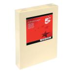 5 Star Office Coloured Copier Paper Multifunctional Ream-Wrapped 80gsm A4 Light Cream [500 Sheets] 297609