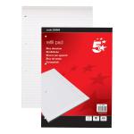 5 Star Office Refill Pad Headbound 60gsm Ruled Margin Punched 4 Holes 160pp A4 Red [Pack 10] 330968