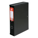 5 Star Office Box File 75mm Spine Lock Spring Foolscap Black [Pack 5] 332829