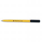 5 Star Office Ball Pen Yellow Barrel Fine 0.7mm Tip 0.3mm Line Black [Pack 50] 333328