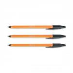 Bic Orange Ball Pen Fine 0.8mm Tip 0.3 mm Line Black Ref 1199110114 [Pack 20]