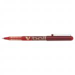 Pilot V-Ball VB7 Rollerball Pen Medium 0.7mm Tip 0.4mm Line Red Ref BLVB702 [Pack 12]
