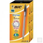 Bic Cristal Ball Pen Clear Barrel 1.0mm Tip 0.32mm Line Black Ref 8373632 [Pack 50] 383915