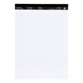 5 Star Office Executive Pad Headbd 60gsm Ruled with Blue Margin Perforated 100pp A4 White Paper [Pack 10] 396888