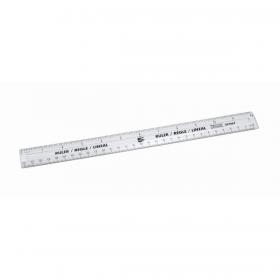 5 Star Office Ruler Plastic Metric and Imperial Markings 300mm Clear [Pack 10] 397867