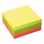5 Star Office Re-Move Notes Cube Pad of 400 Sheets 76x76mm Neon Rainbow 397980
