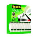 Scotch Magic Tape 810 Tower Pack 19mm x 33m (Pack of 24) XA004815701 3M10572