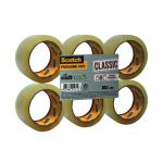 Scotch Clear Packaging Tape Polypropylene 50mmx66m (Pack of 6) C5066SF6 3M68304