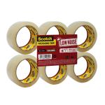 Scotch Packaging Tape Low Noise 48mmx66m Clear (Pack of 6) 3707 3M82909