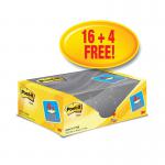 Post-it Notes 76 x 127mm Canary Yellow (Pack of 20) 655CY-VP20 3M90709