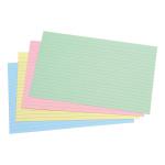 5 Star Office Record Cards Ruled Both Sides 8x5in 203x127mm Assorted [Pack 100] 406621