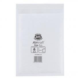 Jiffy Airkraft Bag Bubble-lined Peel and Seal Size 1 White 170x245mm Ref JL-AMP-1-10 [Pack 10] 426195