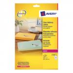 Avery Addressing Labels Laser 21 per Sheet 63.5x38.1mm Clear Ref L7560-25 [525 Labels] 435900
