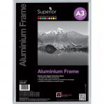 Photo Frame Clip-down Aluminium with Non-glass Perspex Front Back-loading A3 420x297mm Silver 471165