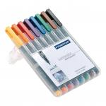 Staedtler 318 Lumocolor Permanent Pen Fine 0.6mm Line Wallet Assorted Colours Ref 318WP8 [Pack 8] 500208