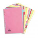 Elba Subject Dividers 12-Part Card Multipunched Recyclable 160gsm A4 Assorted Ref 400007436 514488
