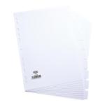Elba Subject Dividers 10-Part Card Multipunched 160gsm A4 White Ref 100204881 514568
