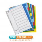 Oxford Subject Dividers 10-Pt PP Multipunched Fully Coloured 120 Micron A4 Multicoloured Ref 100205063 514665
