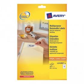 Avery Multipurpose Labels Removable Laser 12 per Sheet 99.1x42.3mm White Ref L4743REV-25 [300 Labels] 534241