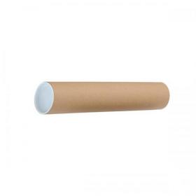 Postal Tube Cardboard with Plastic End Caps L450xDia.76mm RBL10522 [Pack 12] 539397