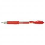 Pilot G205 Gel Rollerball Pen Rubber Grip Retractable 0.5mm Tip 0.32mm Line Red Ref 040101202 [Pack 12] 567211
