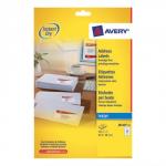 Avery Quick DRY Addressing Labels Inkjet 21 per Sheet 63.5x38.1mm White Ref J8160-25 [525 Labels] 572009